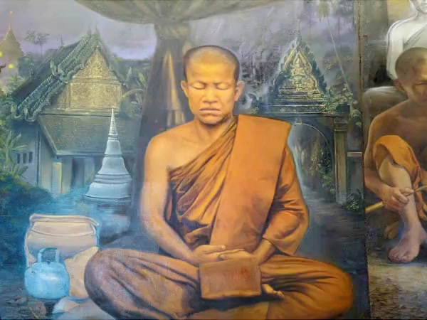 พระบัวนั่งสมาธิได้นิมิตตาปะขาว